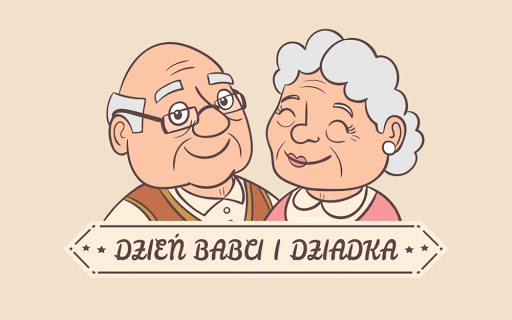 ilustracja przedstawiająca babcię i dziadka w formie portretu