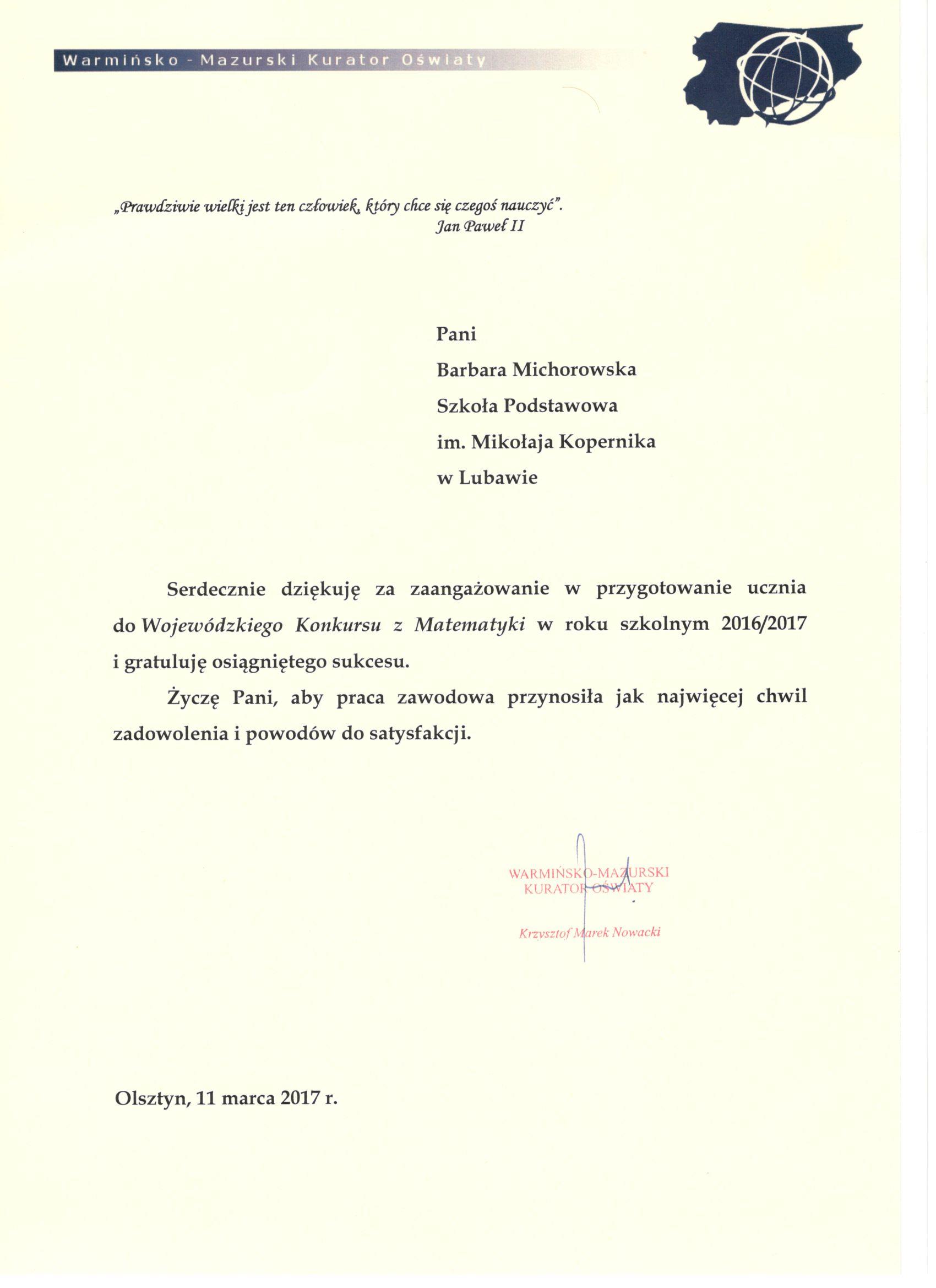 certyfikat P.Michorowska